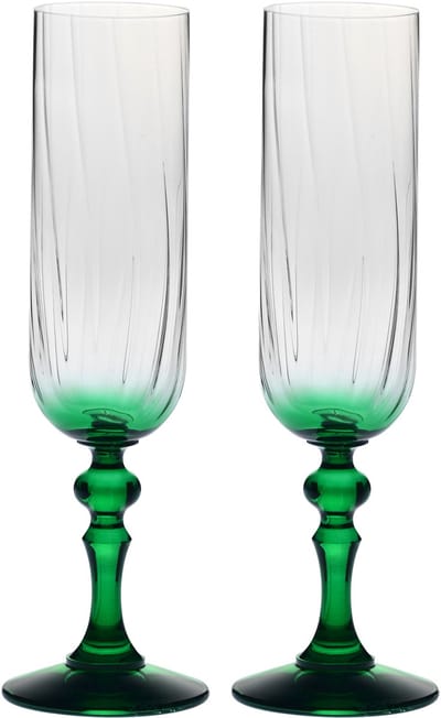 Krosno champagneglazen 200 ml met gekleurde steel, set van 2 – voor mocktails, mimosa, prosecco, cava en spritz – loodvrij kristal, vaatwasmachinebestendig – collectie Celebration Moments