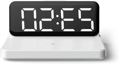 Digitale Wekker - LED Klok Spiegel - Opladen Telefoon - Draadloos Laden - Instelbare Helderheid - Wit