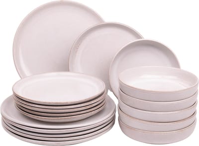 Kade 171 Lissabon serviesset 18-delig 6 personen - Portugees stoneware wit bruine spikkel