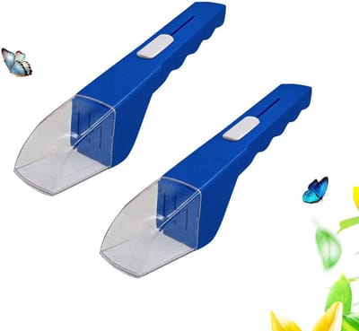 2-stuks Insectenvanger - Draagbare spinnenvanger - Val voor levende insecten - Comfortabel handvatontwerp - Draagbaar en herbruikbaar - Eenvoudig te gebruiken - Geschikt voor het vangen van insecten in huis, tuin en buitenshuis - Blauw