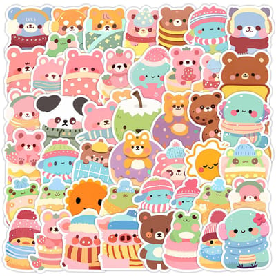 50PCS Autocollants Graffiti Animaux Mignons - Décor Imperméable pour Tasse d'Eau & Ordinateur RecordingYourLife Store
