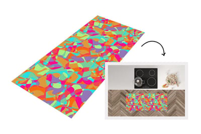 Keukenloper - Loper keuken - Lavalamp - Regenboog - Patronen - Hippie - 120x50 cm - Keukenloper vinyl