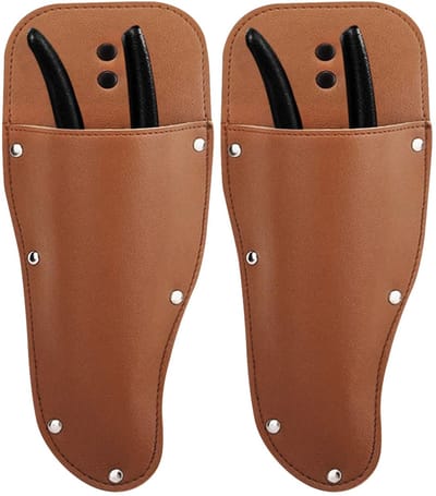 Dailygoods - 2 Pcs Tuinschaar Holster,WideSmart Schede voor Tuinschaar Lederen Tuinschaar Schede Tuin Snijschaar Holster Riemhouder Tas Beschermhoes Afdekking Schede voor Snijschaar Schaar of Tuinmes Lederholster
