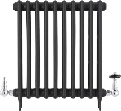 Radiatorventiel Hoek - Thermostatisch Ventiel - Verwarming Regelen - FSC Houtgreep - 20 x 17 x 8 cm - Chroom