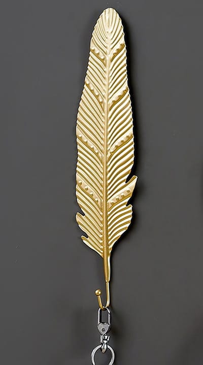 Ophanghaak - Decoratieve ophanghaak 6 - Goudkleurig - Muurhaak - Bladvorm - 7 verschillende Designs