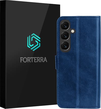 Hoesje Geschikt voor Samsung Galaxy S25 - Luxe Bookcase - Walletcase Hoes - Portemonnee - Cover - Donkerblauw