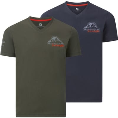 Jan Vanderstorm herren T-Shirts, Set Van 2 - 64/66 - donkerblauw - Plus Size
