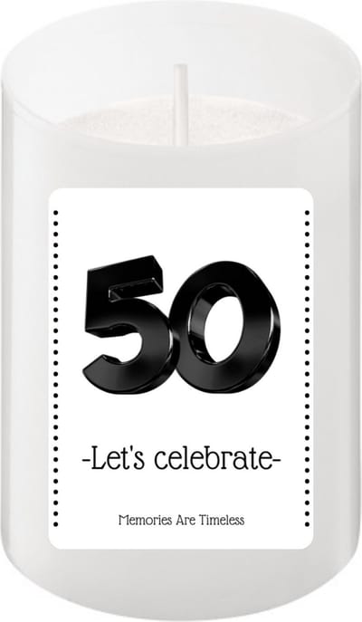 Cadeau Kaarsje 50 Jaar Abraham Sarah | Perfect voor 50ste Verjaardag | 24 Branduren