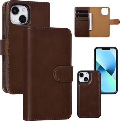 UNIQ Accessory Apple iPhone 13 Mini Bruin Telefoonhoesje met Book Case en Back Cover, PU Materiaal, Bescherming van Telefoon.