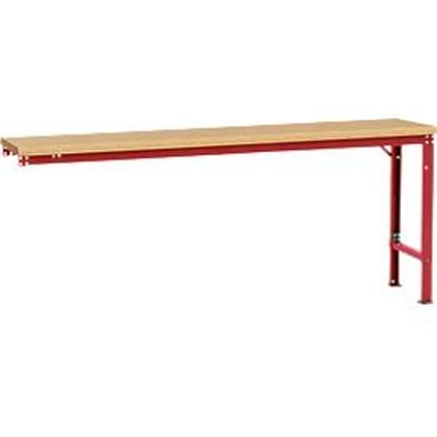 Manuflex aanbouwtafel UNIVERSAL Speciaal, 2000 x 800 mm, multiplex natuur, robijnrood