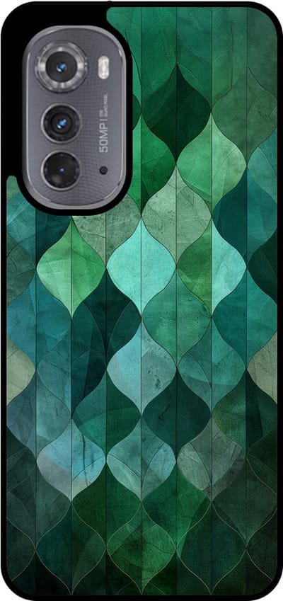 Smartphonica Telefoonhoesje Geschikt voor Motorola Edge 2022 met groene bladeren opdruk - TPU backcover case green leaf design - Groen geschikt voor Motorola Edge 2022
