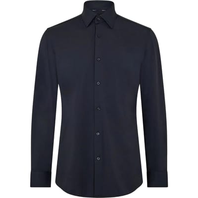Boss Heren P-Hank Oxford-overhemd met Kent-kraag en lange mouwen (Zwart)