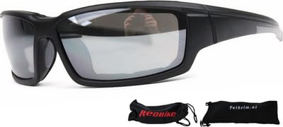 Redbike Milwaukee Motorbril - Reflectie Glas | Motorbril Heren - Motorhelm Zonnebril - Motor Zonnebrillen Heren - Zwart