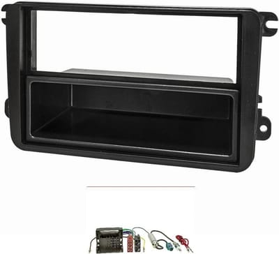 Radio installatie frame set voor VW Golf, Touran, Passat, Caddy, en Skoda Octavia met quadlock adapter en Fakra antenne adapter