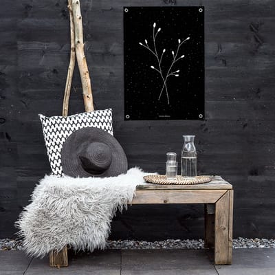 MOODZ design | Tuinposter | Buitenposter | Illustratie natuur 1 | 70 x 100 cm | Zwart