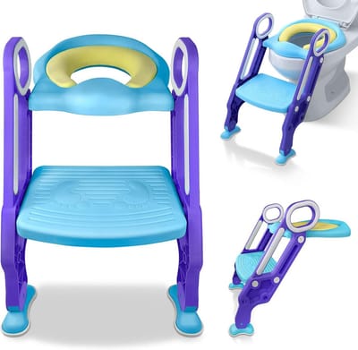 Verstelbare Toilettrainer voor Kinderen met Trap en Kussens