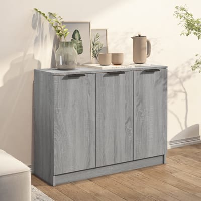 vidaXL - Dressoir - 90,5x30x70 - cm - bewerkt - hout - grijs - sonoma - eikenkleurig