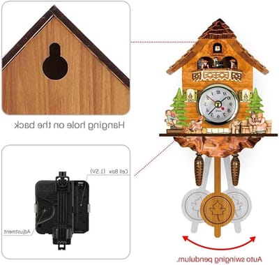 Antieke Houten Koekoek Klok Auto Swing Bell Slinger Noordwest-Europese Stijl Decor voor Thuis (CM002)
