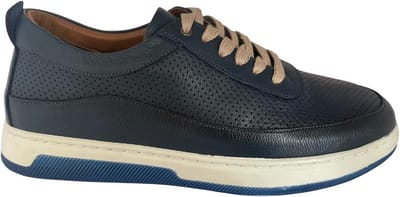 Sportschoenen- Heren Sneakers- Heren Schoenen 120- Leer- Blauw- Maat 43