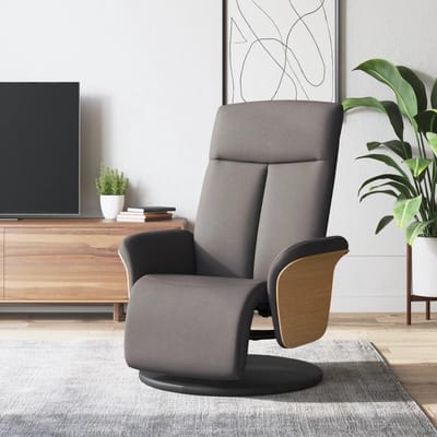 Relaxstoel met voeteneinde - Draaifauteuil comfort - Ontspannen na werk - 360 graden draaibaar - 79 x 87 cm - Taupe