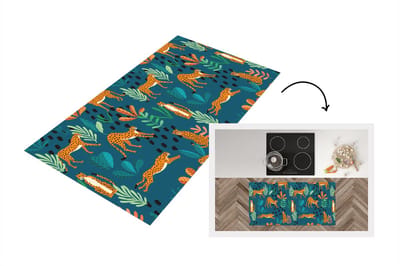 Keukenloper - Loper keuken - Patronen - Tiger - Planten - 120x60 cm - Keukenloper vinyl