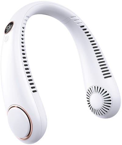 Portable Neck Fan Rechargeable, Hands-Free 360° Cooling, 23.5hrs Runtime, Battery Powered Personal Wearable Fan Quiet, Summer Outdoor Travel Essentials, Birthday Gifts for Women Men, White