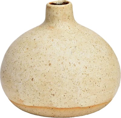 Vaas van keramiek beige (B/H/D) 13x12x13cm alleen voor droogbloemen