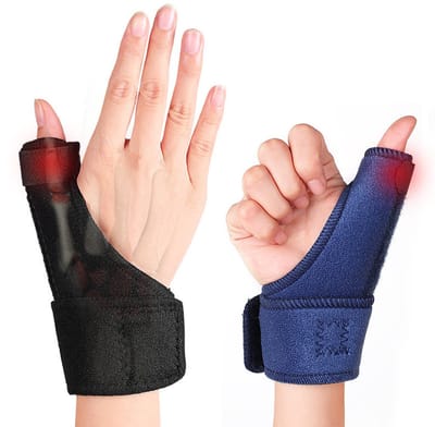 Set van 2 Duimspalken – Linkerhand Zwart, Rechterhand Blauw, Verstelbaar, voor Artrose, Duimblessures en RSI