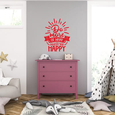 Muursticker - Do More Of What Makes You Happy - 58 x 73 - Rood