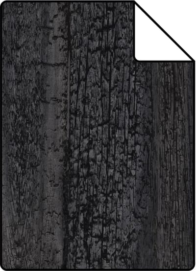 Proefstaal Origin Wallcoverings behang houtmotief zwart - 26,5 x 21 cm - 347531-S