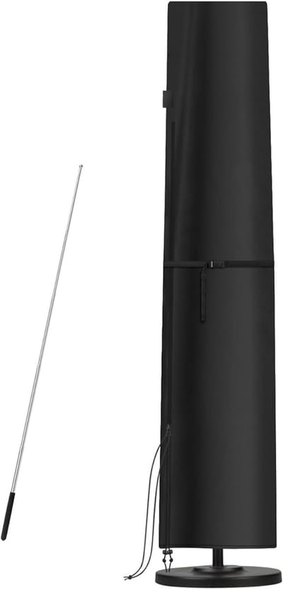 Famanu - Beschermhoes voor parasol, zweefparasol, beschermhoes voor parasol van 3-5 m, hoes, waterdicht, met stang voor Ø 300 cm, Ø 400 cm, Ø 500 cm, zweefparasol/parasolstandaard, 280 x 50/60 cm