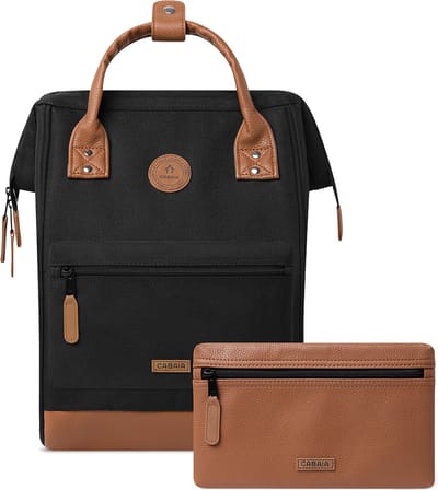 CABAIA - Rugzak Adventurer Medium 18L Cologne, Computercompartiment 13", Levenslange garantie, Brede opening - zwart