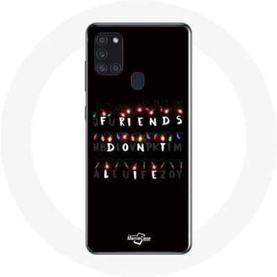 Coque - MANIACASE - Samsung Galaxy A21s - Souple - Noir - Motif Stranger Things Joyeux Noël