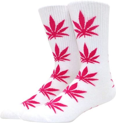 Finnacle - Wietsokken - Cannabissokken - Wiet - Cannabis - Wit-Roze - Unisex sokken - Maat 36-45