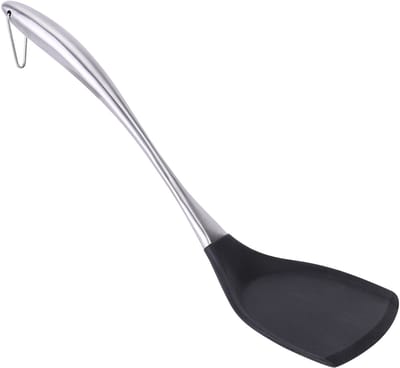 Siliconen Spatel met Roestvrijstalen Handvat – Hittebestendig en Duurzaam – Totale Lengte ca. 36 cm – Voor Koken en Bakken in de Keuken