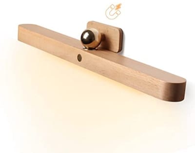 longziming -LED Spiegelverlichting – 3 Helderheidsniveaus, Oplaadbaar & Verstelbaar – Beukenhout Design 4000K
