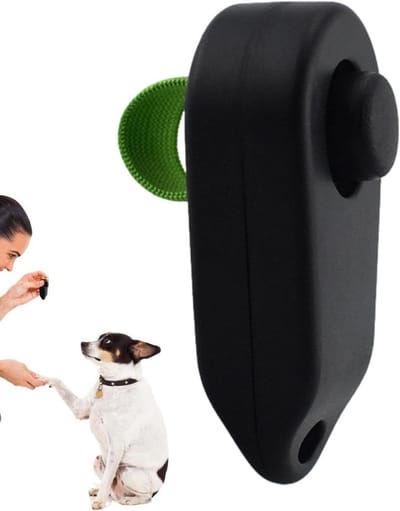 Huisdier Clicker Trainer - Honden Clicker - Gedrag Trainen - Positieve Versterking - 8 x 1.7 x 8 cm - Zwart