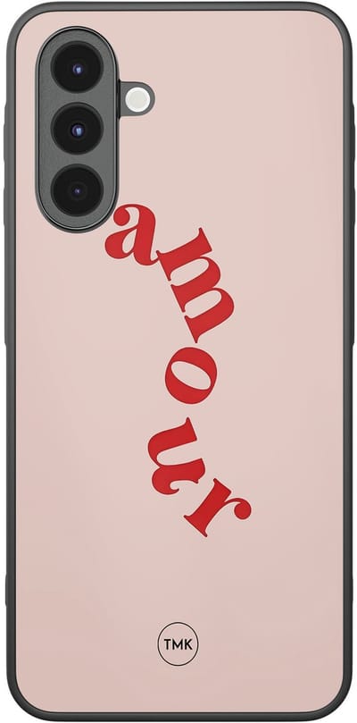 Hoesje geschikt voor Samsung Galaxy A16 - Amour - Roze - TPU case - Tekst - Hardcase zwart telefoonhoesje