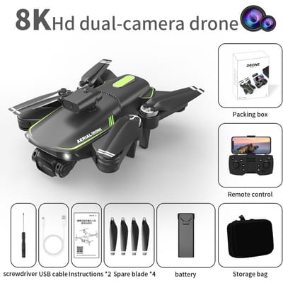 Nieuwe F166 opvouwbare drone 360° vierzijdige obstakelvermijding EIS stabiele borstelloze motor HD dubbele camera wifi FPV quadcopter speelgoed cadeau voor kinderen 8K 1 battery