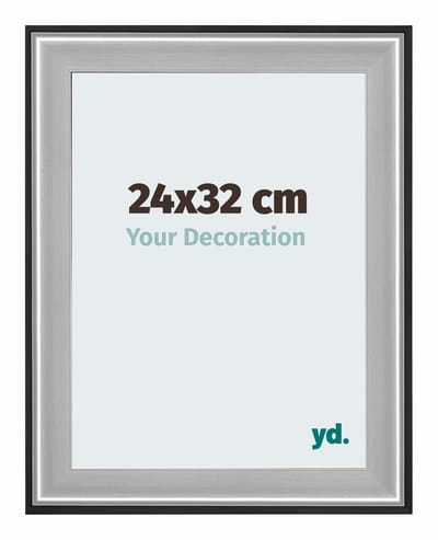 Your Decoration - Fotolijst 24x32 cm - Hout - Zwart Zilver Gepolijst - Birmingham