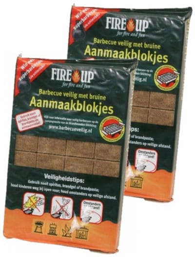 Fire-Up Barbecue aanmaakblokjes - 112x - reukloos - niet giftig - BBQ blokjes - kampvuur/vuurkorf