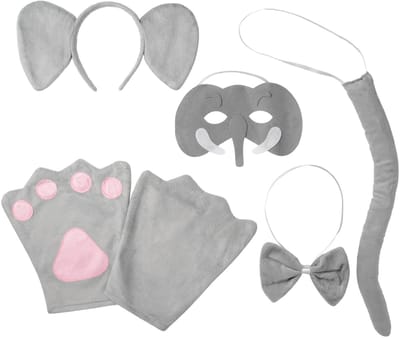 dressforfun - Accessoireset olifant Kinderen - verkleedkleding kostuum halloween verkleden feestkleding carnavalskleding carnaval feestkledij partykleding - 302035
