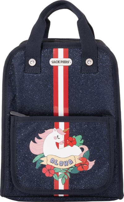 Jack Piers Rugzak/Schoolbag Amsterdam Medium Aloha - 36x13x29cm - Blauw