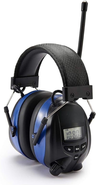 Core® Oorkappen met Radio - Oorbescherming met Bluetooth – Gehoorbescherming met Radio – Blauw- 18 x 12 x 10 cm; 300 g