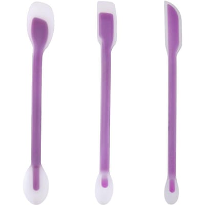 Set de 3 spatules à confiture en silicone à double tête, spatule à crème, spatule à gâteau, grattoir pour flacons cosmétiques, outil de pâtisserie 3pcs