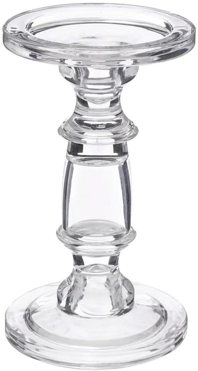 Atmosphera kaarsen kandelaar Decoglass - voor stompkaarsen - glas - transparant - 11 x 19 cm
