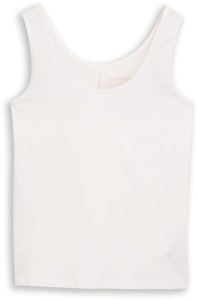 Tom Tailor - Slim fit top met ronde hals - Maat XXL - Whisper White