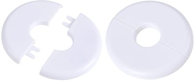 Set van 2 Wand Split Flens, ABS Ronde Rosette Platen voor 23mm Diameter Pijp en Kraan Decoratie Accessoires in Wit - Perfect voor Sanitair en Interieurdecoratie