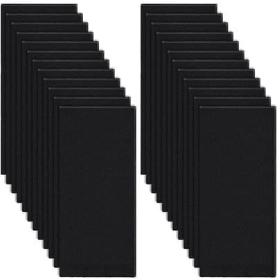 Dailygoods- Actieve Koolstoffilters 24 Stuks - Zwarte Koolvoorfilter - 25 x 10 cm - Voor Luchtreiniger/Afzuigkap/Auto - 3 mm Dik - Professioneel Gebruik - Luchtfilter