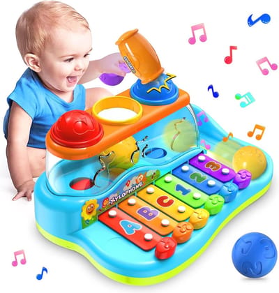 Educatief Muzikaal Speelgoed voor Baby's - Speelxylofoon met Hamer en Ballen voor Kinderen van 6-12 Maanden